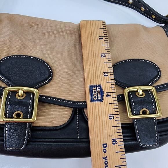 Vintage COACH Shoulder Bag Purse Canvas Brown Leather Crossbody Hipster FLAWS - Picture 14 of 16